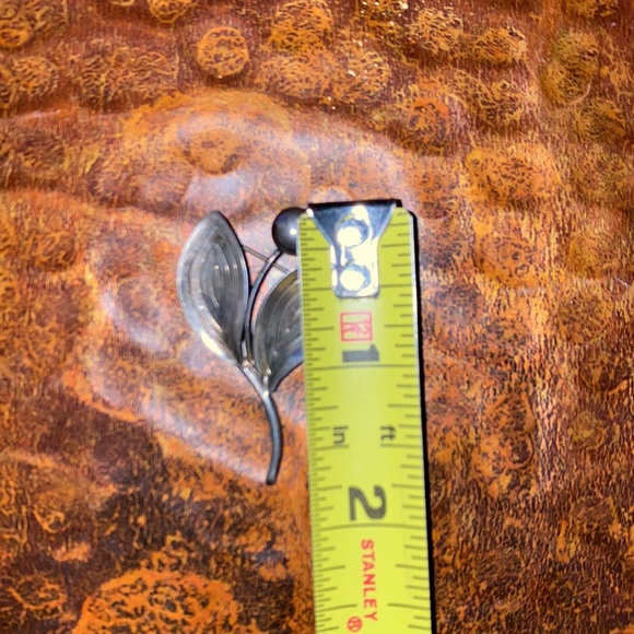 A&K Aare and Krogh Denmark Modernist MCM Sterling Flower Brooch Pin - Picture 7 of 11